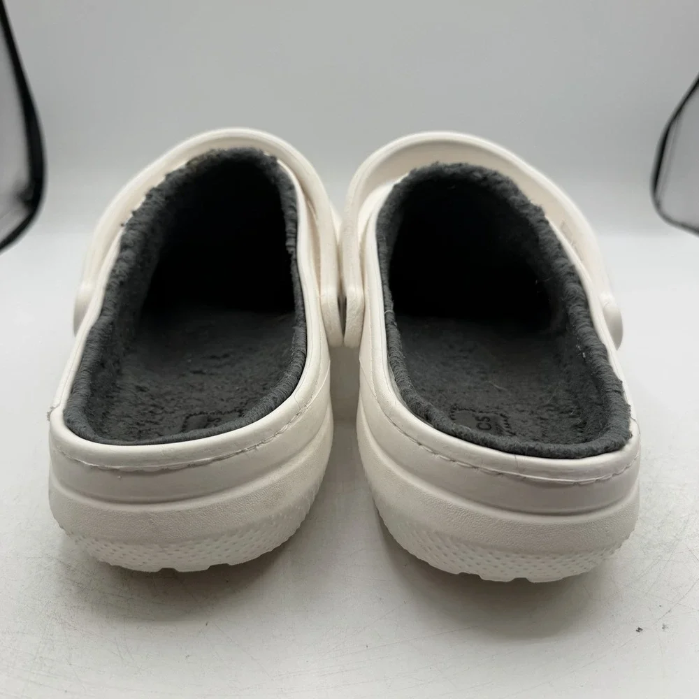 Crocs Classic Lined Clogs Mens Sz 13 White Slip On Shoes 203591